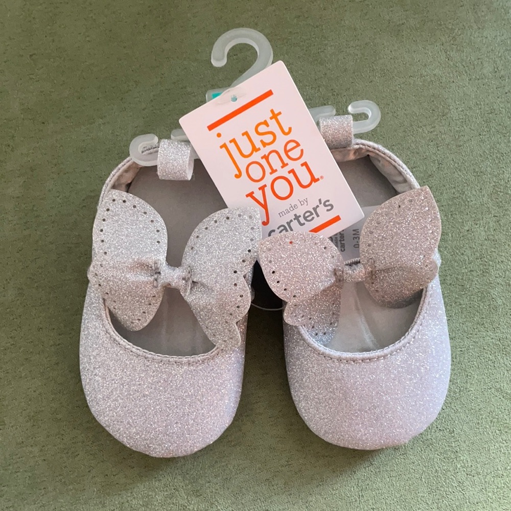 Sparkly butterfly slippers baby girl shoes glitter